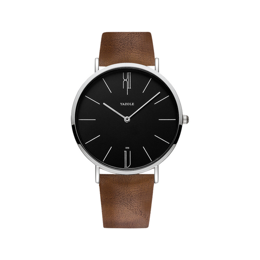 QUARTZ WATCH BROWN & BLACK