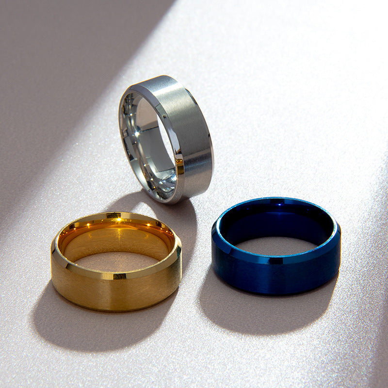 STAINLESS 8MM RING BLUE